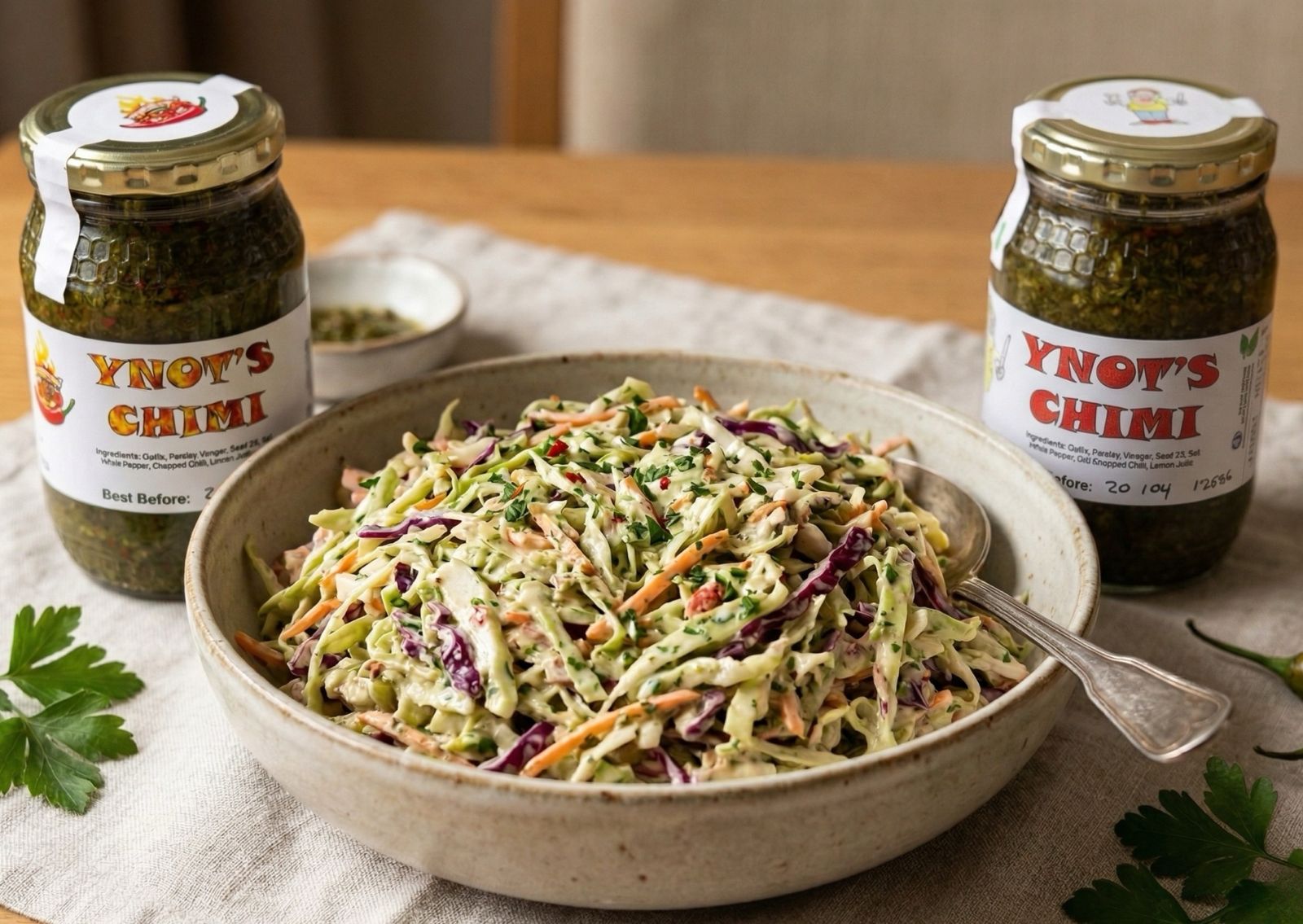 Ynot's Chimi on Coleslaw