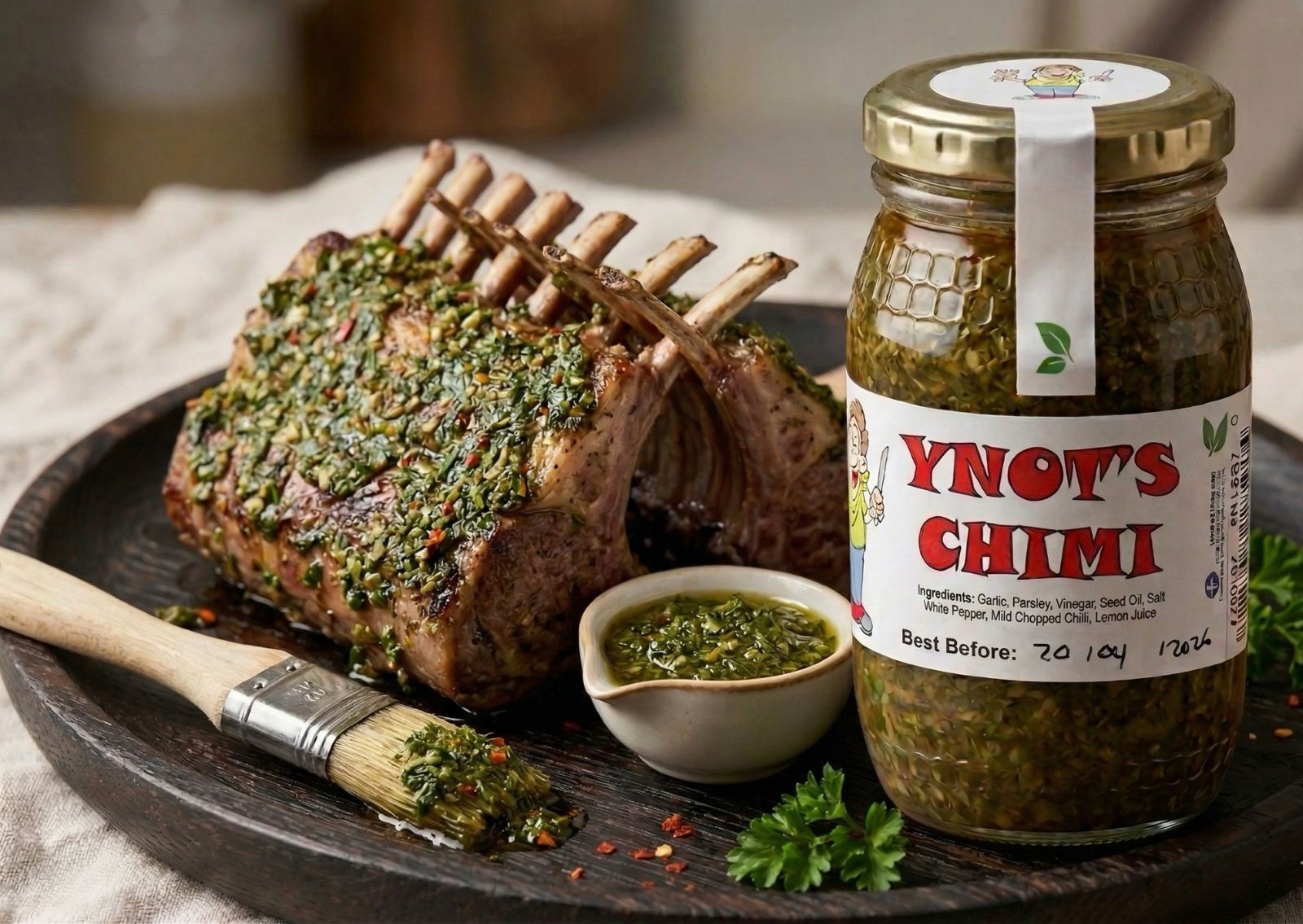 Ynot's Chimi on Rack of Lamb